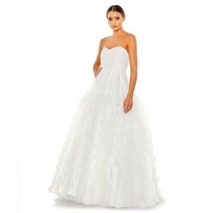 Mac Duggal 67999 NWT BUSTIER TULLE TIERED BALLGOWN